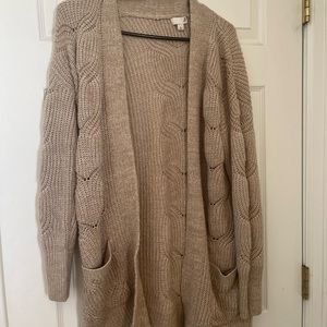 tan cardigan